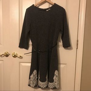 Eci Black Dress with lace detail